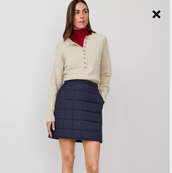 Ann Taylor Dresses & Skirts - Ann Taylor Dark Blue Quilted Mini Skirt